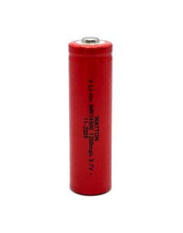 Watton WT-14500 1200mAh 3.7V Li-ion Şarj Edilebilir Pil - Kırmızı