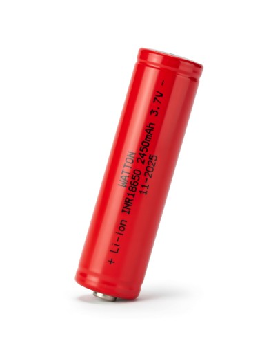 Watton INR 18650 2450mAh 3.7V Li-ion Şarj Edilebilir Pil - Kırmızı