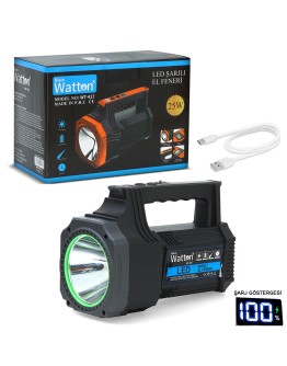 LED ŞARJLI EL FENERİ 25W WATTON WT-417