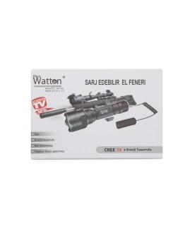 Güçlü Tüfek Aparat Uyumlu Şarjlı Fener Watton Wt-149