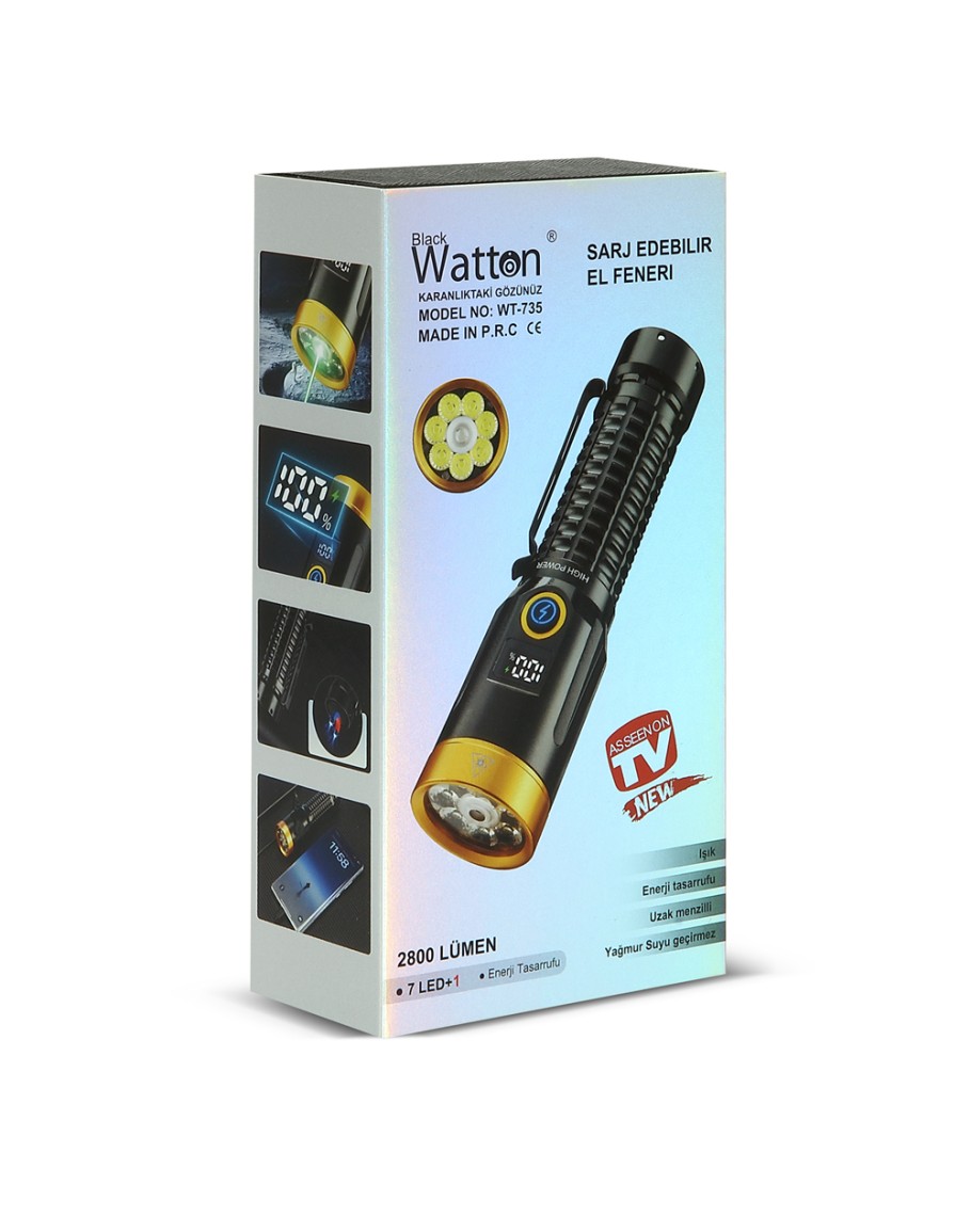 Watton WT-735 2800 Lümen Özel Seri | Yeşil Lazerli ve Mıknatıslı